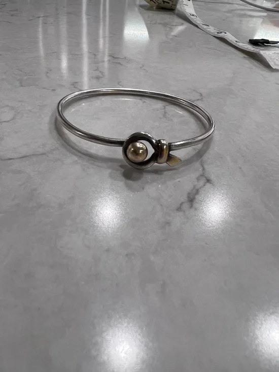 Eden Hand Arts two tone silver and 14k fish bracelet - Picture 6 of 14